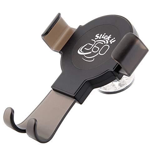 Gravity Car Phone Mount Holder - Deluxe Car Mobile Bracket - Dashboard Phone Holder for Car - Universal Car Mount Holder Compatible with All Smartphones by Stick it 360 (Black)