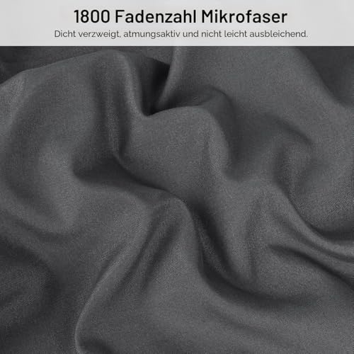 Lirex 2er Pack Kissenbezug 50 x 101 cm, Weiche Gebürstete Mikrofaser-Kissenbezüge, Hotelverschluss kopfkissen bezug，Kopfkissenbezug aus weichem Mikrofaser ，Oeko-TEX Zertifiziert (Dunkelgrau)