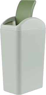 3 Gallon Swing Top Plastic Trash Can, Garbage Bin with Swing Lid, Green