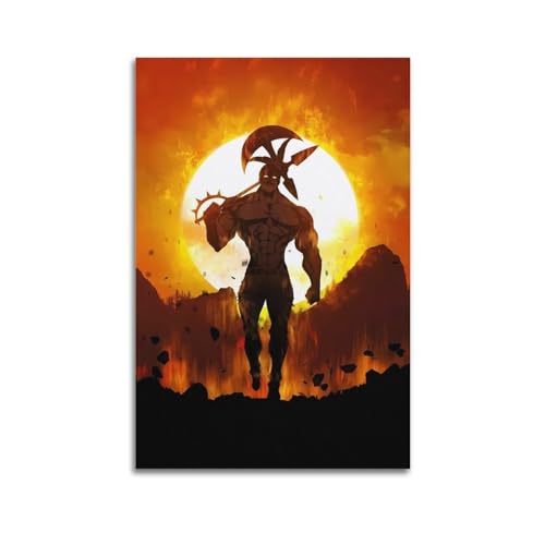 HAYGTRE GODARM Escanor Poster Canvas Wall Posters and Art Picture Print Modern Family Bedroom Decor Posters 08x12inch