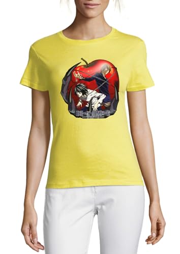 T-shirt anime 19 coton femme jaune haut de gamme avec finitions soignees