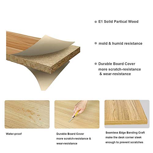 sogesfurniture AC3TW-100-SF Bureau, computertafel, kantoortafel, werktafel, eettafel van hout en staal, eenvoudige… - Image 5