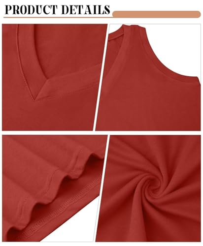 KKJ 2 Pack Womens Tank Tops Workout V Neck Tees Summer Sleeveless Loose Fit Casual Outfits Shirts Fall Fashion Clothes
