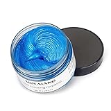 MOFAJANG Hair Coloring Dye Wax, Instant Hair Wax, Temporary Hairstyle Cream 4.23 oz, Hair Pomades, Natural Hairstyle Wax for Men and Women Party Cosplay (Blue)