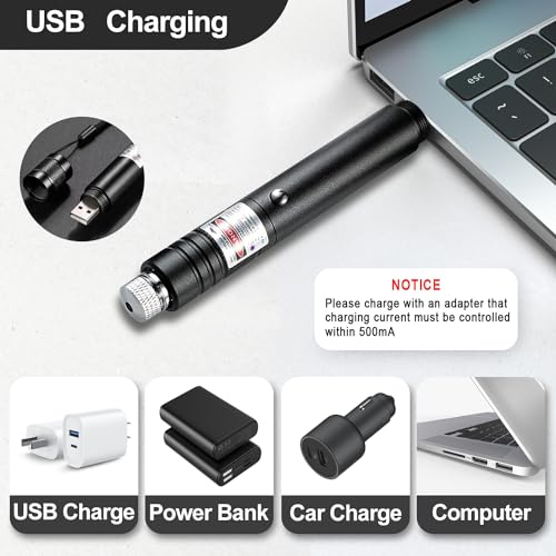 Rechargeable Green Powerful Tactical Flashlight with Adjustable Focus, Green Laser Pointer Long Range for Night Astronomy Outdoor Hunting and Hiking, Ideal Gifts for Man Boy Friends Farther - Image 3