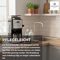 Chef Cuisine International Filter-Kaffeemaschine mit Mahlwerk & Thermoskanne (2 in 1 Set) – 1050W Kaffeemaschine für Ganze Bohnen & Pulver, 12 Tassen, 24h Timer, Edelstahl – Ansicht 6