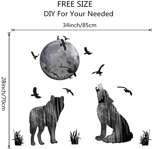 Vinilo decorativo Wolf and Moon 85x70 cm miniatura 6