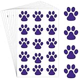 Harloon 20 Sheets 300 Pcs Paw Prints Temporary Tattoos Paws Foot Temporary Tattoo Removable Dog Paw Tattoo Stickers for Women Girls Face Body Arm (Purple)