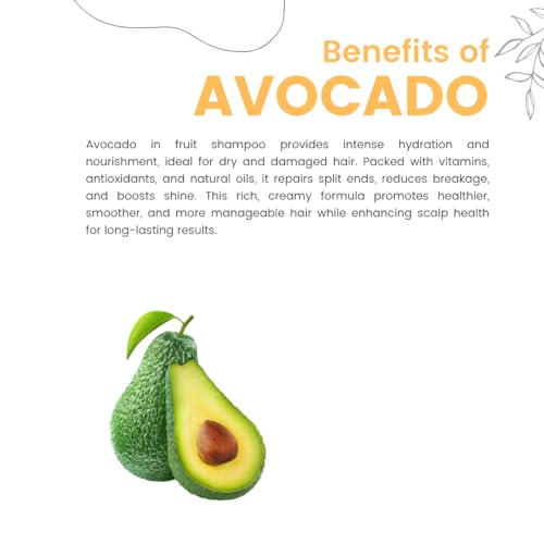 Image of Khadi Natural Avocado, Banana & Papaya Fruit Shampoo | Nourishing & Hydrating Herbal Hair Cleanser | For Women & Men | Sulfate, SLS & Paraben Free Smoothening Shampoo 210 ml