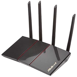 ASUS RT-AX55 AX1800 Dual Band Router WiFi 6 (802.11ax), MU-MIMO en OFDMA-ondersteuning, AiProtection, AiMesh, zwart