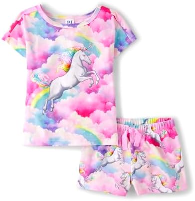 The Children&#39;s Place Girls Sleeve Top and Shorts 2 Piece Pajama Set