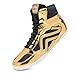 Wrestling Shoes Men Boxing Shoes for Men Wrestling Boots High Top Fitness Weightlifting Powerlifting Shoes Lightweight Non-Slip Breathable Gold