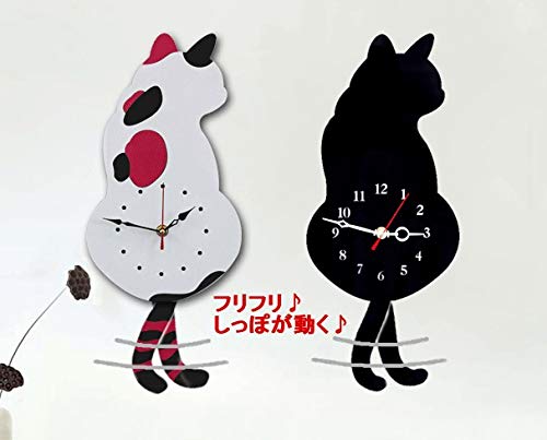 ❤︎カワイイ❤︎壁掛け時計 猫 振り子時計　インテリア 贈り物　しっぽフリフリ Amazon.co.jp: リタプロショップ®しっぽが動く 壁掛け キャット