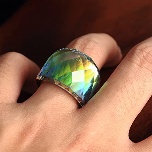 Image of HIJONES Men Women Stainless Steel Cubic Zirconia Royal Crystal Rings Wrap Band Cocktail Style