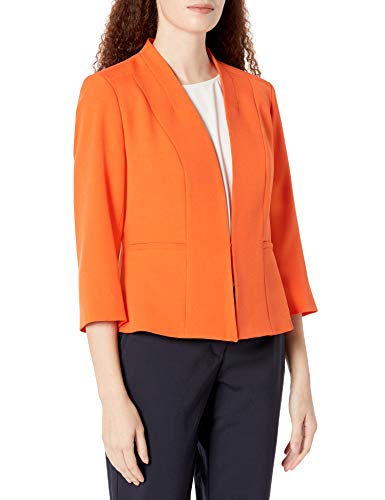 Kasper Women's Petite Long Sleeve Stretch Crepe Open Cardigan, Valencia-EM2, 4P