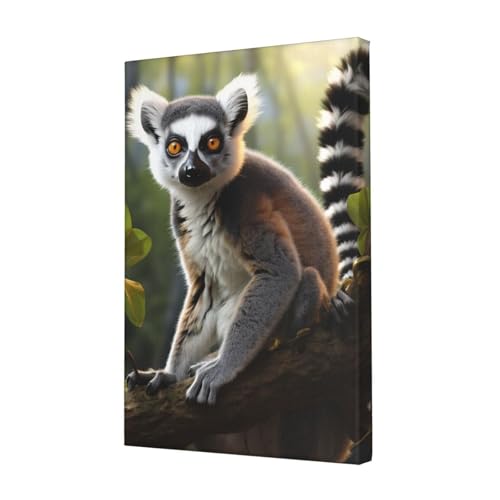 Impression HD lémurien à queue annelée sur toile premium d'artiste