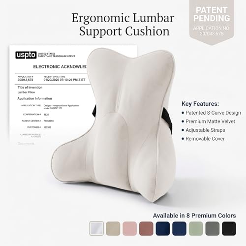 Ailuteie Lumbar Support Pillow(Pat. Pend) – Multi-Functional Ergonomic Back Cushion for Sofa Chair, Car Seat & Sofa, Reading Pillow with Firm Multi-Zone Support to Relieve Lower Back Pain, Misty White by Ailuteie - Image 9