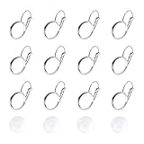 OHRRINGS-SET - Sie erhalten 30 Stück 0.8 mm Ohrringlünette und 30 Stück 12 mm Glaskabochons, Sie werden getrennt in einzelnen Beuteln geliefert, einfach, sie organisiert zu halten, genug Menge, um Ihren täglichen Tragebedarf zu decken.