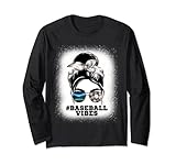 Photo Gallery baseball vibes messy bun sports fan game day maglietta da donna maglia a manica Photo Gallery baseball vibes messy bun sports fan game day maglietta da donna maglia a manica