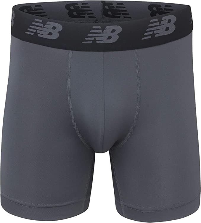 New Balance Men's No Fly Performance Breathable Lightweight Moisture Wicking Underwear Boxer Brief (4 Pack), Black/Hi-lite/Team Royal/Lead, XX-Large - Image 3