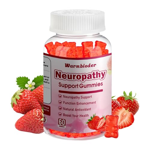 Sugar Free Neuropathy Support Gummies for Nerve Enhanced Nerve Health Regeneration Cognitive Support with Vitamin B1 B6 B12 Magnesium ALA Turmeric CoQ10 & More