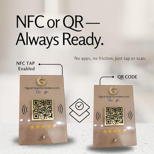 Golden QR Border NFC & QR Tap or Scan Standee for Business by tinydabba - 5