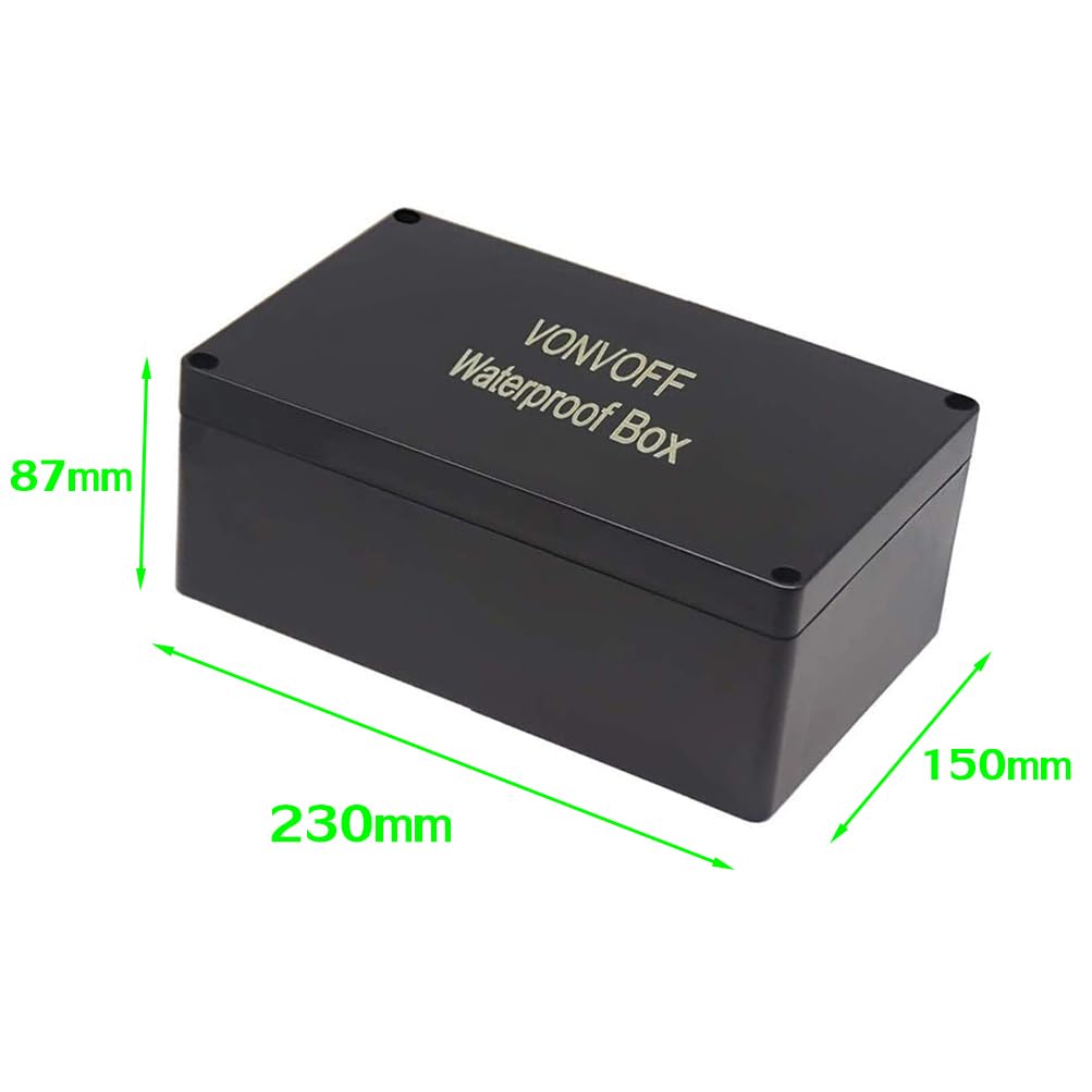 DIY Electrical Box,Universal Junction Box,Dustproof Waterproof IP67 ABS Plastic Box,with 4pcs x M16 Cable Gland,9.0x5.9x3.4 inch (230 * 150 * 87mm)