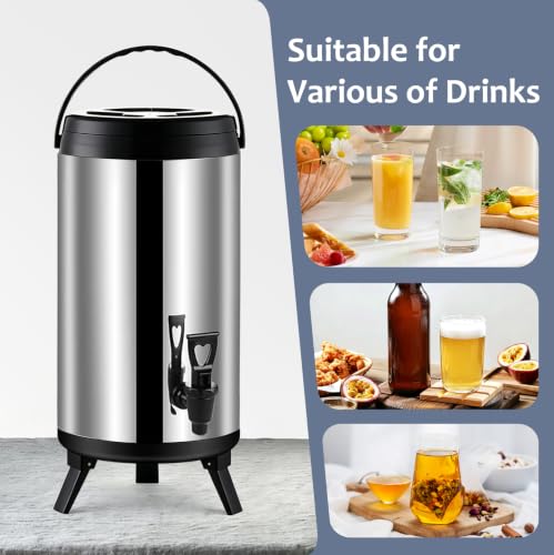 Urna térmica de catering de 12L con patas plegables y grifo 7