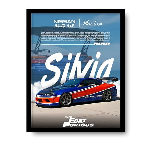 Image of Posternet NISSAN Silvia S15 Wall Poster Frames | 8 x 12 inch | Fast and Furious Themed JDM Cars | Hanging Wall Artwork Frames for Living Room, Bedroom, Office and Etc