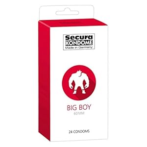 Secura Big Boy 24 condooms – 24 brede preservatieven ter voorkoming van hormonen voor mannen, transparant