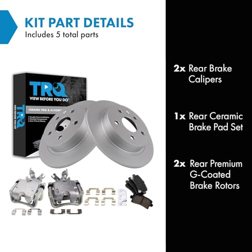 Image of TRQ Rear Brake Pad and Rotor Set Ceramic Solid Rotors Calipers | For 2013-2016 Buick LaCrosse 2011-2016 Regal 2013 Chevrolet Malibu