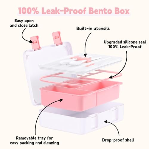 Image of rockpapa 5.5 Cups Bento Lunch Box for Kids, 5-Compartment, Pets Dog