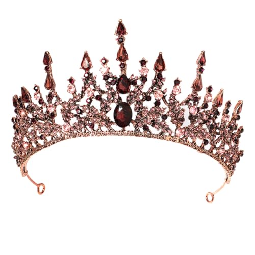 Diadème de mariée baroque pour fille et couronne pour femme en alliage doré
