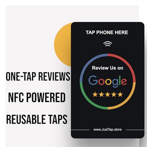 Image of NFC Tap Card for Google Review Compatibility, One-Tap Instant Feedback & Ratings | Enhance Customer Interaction & Increase Business Reviews | Reusable Taps | Compatible with All Smartphones (1-Pack)