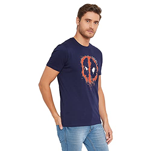 Image of Men's Character Print Regular Fit Round Neck Short Sleeves Knitted T-Shirt