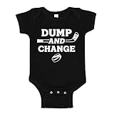 Dump and Change Hockey Baby Bodysuit Infant One Piece 12 mo Black
