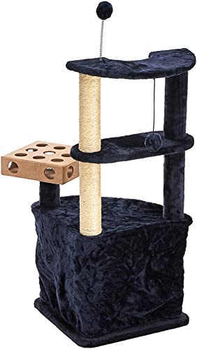 Furhaven Pet Furniture For Cats And Kittens - Tiger Tough Cat Tree Tower Interactive Playground With Toys And Condo, Home Base Playground, Blue #TOP2