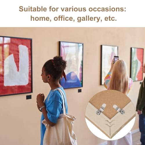 Image of uxcell 120pcs Picture Frame Backing Clips, 0.9 inch Photo Frame Buttons Fasteners Hardware Corner Clip with 120pcs Screws for Hanging Pictures Crafts Drawing, Bow-Shaped Silver