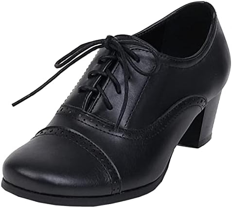 Oxford Platform Heels SHEMEE Women's Retro Wingtip Oxfords