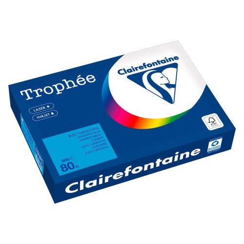 Papier A4 bleu turquoise Clairefontaine Trophée 80g pour impression laser