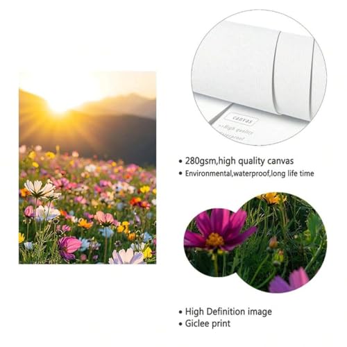 Décoration murale toile fleurs sauvages pour illuminer un petit espace - 6