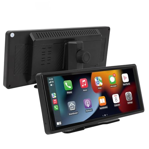 Fockety Car Stereo, 10.26 Pulgadas de Automóvil Inalámbrica Portátil Portátil con Control de Voz GPS Navigation Aux FM, Pantalla de Radio para Automóvil para Todos los Vehículos para
