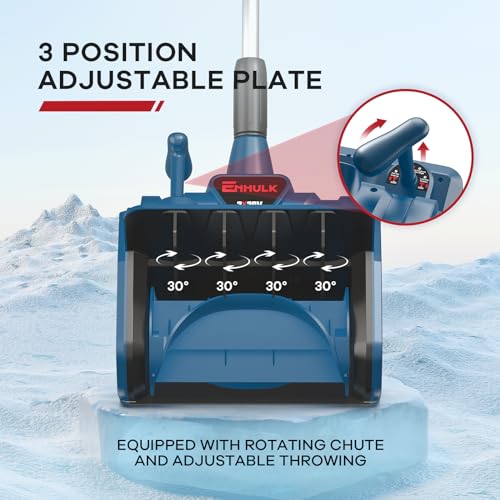 Electric Snow Shovel, 40V | 13-Inch | Cordless Snow Blower, Battery Powered Snow Blower with Directional Plate & Adjustable Front Handle (2 * 20V Battery & Dual Quick Charger Included)