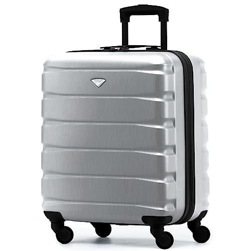 Flight Knight 56x45x25 EasyJet Cabin Bag, Jet2, British Airways Suitcase - Lightweight Small Durable 4-Wheel Cabin Case, Maximum Carry-On Size, ABS Hard Shell, 10kg Hand Luggage Bag- 56 x 45 x 25