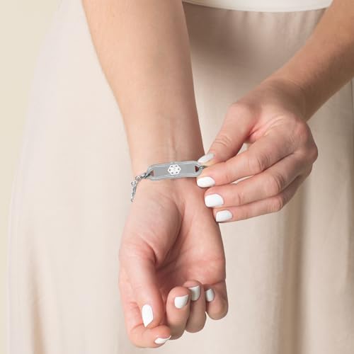 Lauren's Hope Clover in Black and Silver Medical ID Bracelet, Parent2