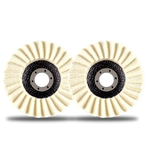 Wool Felt Flap Polishing Disc, Wool Felt Flap Discs Polishing Wheel, 4.5 Inch Wool Polishing Wheel for Angle Grinder, Metal, Marble, Stone, Furniture, Car Wax (2)