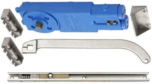 CRL/Jackson Adjustable Spring Power Multi Size 105 Degree Hold-Open Overhead Concealed Closer With "U" Offset Slide-Arm Hardware Package Aluminum by CR Laurence
