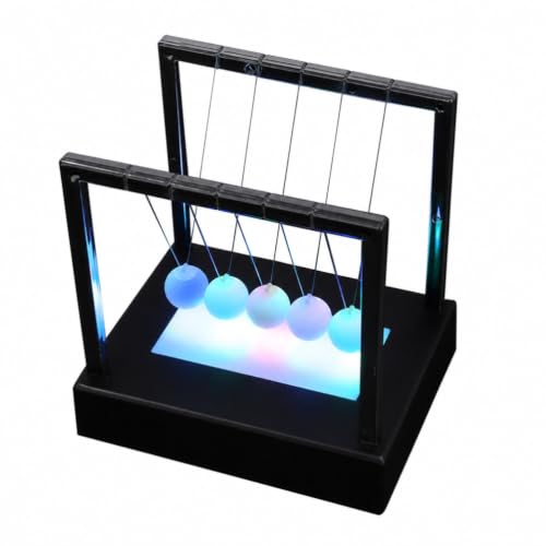 TIKATARER Newtons Cradle Luminous Perpetual Motion Machine with Exquisite Appearance for Desktop Entertainment and Decoration