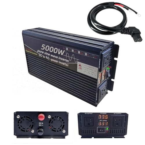5000W Power Inverter 48V DC to 110V AC Converter with LED Display Dual AC Outlets Dual Fans...