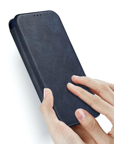 Image of BOUNCEBACK Vegan Leather Magnectic Closure Flip Flap Wallet Back Case Cover for iPhone 15 - Black